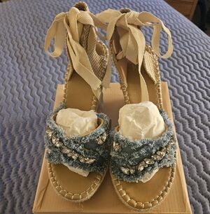 Yoki Denim Espadrille 4" Wedge  8.5"